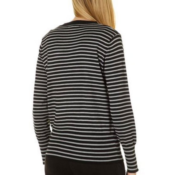 Philosophy Women Light-Weight Striped Sweater Black&White Size Small - Picture 4 of 7
